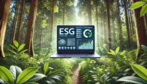 ESG-software computer i en skov